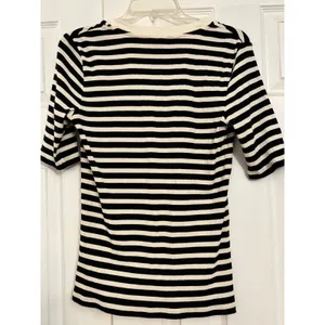 Lauren Ralph Lauren Black Label Striped Ribbed Knit Top Womens‎ M Casual Preppy thumbnail 3