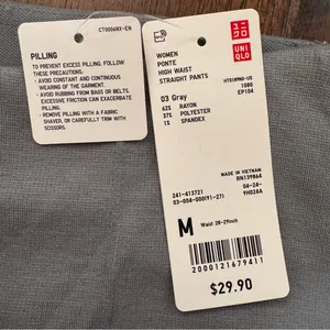 UNIQLO grey elastic waist ponte pants, size M, NWT thumbnail 6