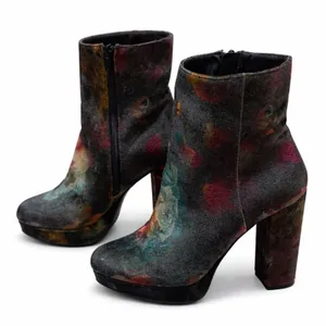 NWT Madden Girl Gigg Floral Velvet Block Heel Ankle Boots Women’s Size 8 thumbnail 2