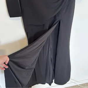 Lulus Black‎ Elegant Sensation Asymmetrical Pleated Maxi Dress Size XL thumbnail 6
