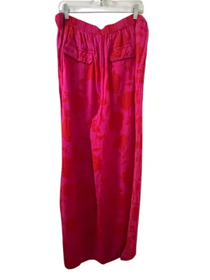 kate spade x Target Pink Red Floral Wide-Leg Linen Blend Pants XL thumbnail 4