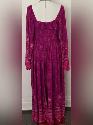 City Chic Size 16 Estelle Print Long Sleeve Multi Colored Pink Floral Maxi Dress thumbnail 4
