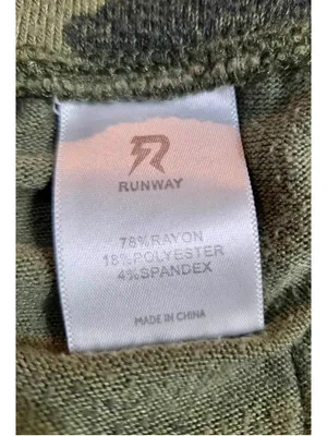 Runway Women’s Camo Contrast Ribbed Panel Joggers Drawstring Green 16 W-230 thumbnail 3