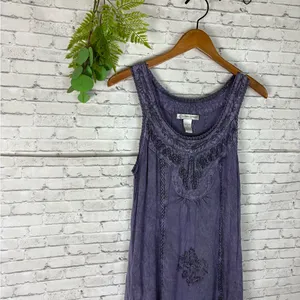 Vintage Whimsigoth 90’s Purple Mineral Dye Sleeveless Dress thumbnail 2