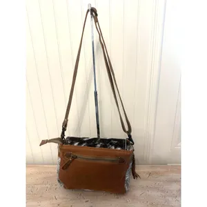 Myra Bag Crossbody Bag Womens Small Gray Canvas Floral Tassel Adjustable Strap thumbnail 2