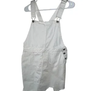 Envy White Denim Overall Skirt Womens Small‎ Pinafore Dress Mini Festival Boho thumbnail 9