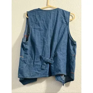 Cherokee Denim Vest Embroidered Animals Noah's Ark Novelty XL thumbnail 4