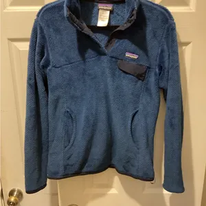 Patagonia Teal read tool snap pullover Fleece Jacket small thumbnail 1