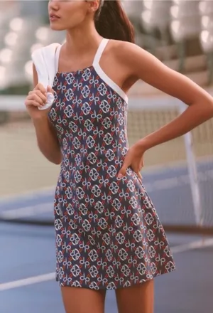Anthropologie NWT Daily Practice Waypoint Navy Crossback Tennis Activewear Mini Dress XXS thumbnail 1