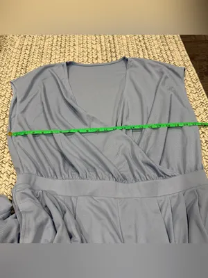 NWOT Halara Blue V Neck Short Sleeve Wide Leg Jumpsuit thumbnail 9