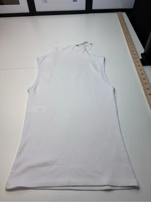 Zara White Sleeveless Mock Neck Tank Top NWT Size M thumbnail 11