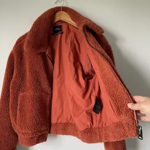 Urban Outfitter Teddy Bear Jacket Coat Burnt Orange Sherpa Full-Zip Womens Small thumbnail 6