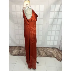 ASOS Design NWT Rust Lace Sleeveless Cowl Neck Satin Maxi Dress Size 8 thumbnail 4