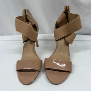 Saks Fifth Ave Women's Nude Deidra Patent‎ Leather Criss-Cross Strap Stilleto 7 thumbnail 2