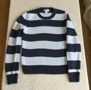 Old Navy Vintage Y2K Striped Sweater Blue - Sz Small thumbnail 1