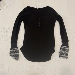 Free People medium Ski Lodge Henley thermal top TLS1 3280 thumbnail 9
