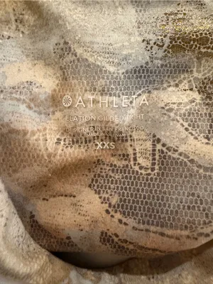 Athleta Elation Gilded Tight Tan Gold Metallic Snakeskin Leggings Size XXS thumbnail 3