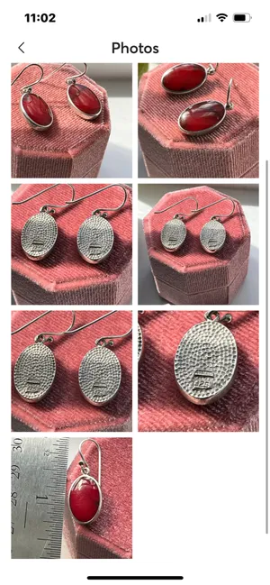 Vintage .925 Red Jasper earrings thumbnail 2