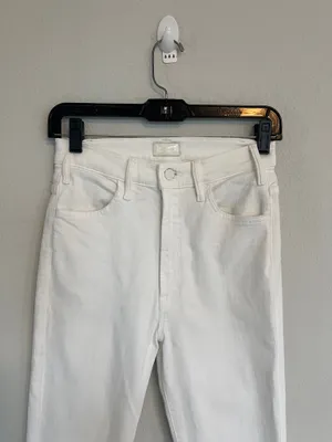 Mother The Hustler Ankle Fray White Jeans Size 26 thumbnail 4