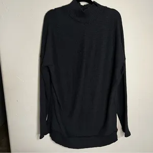 We The‎ Free People Casey Black Ribbed Tunic Sweater thumbnail 4