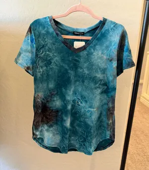 Teal Tie Dye Tshirt Blue Size M thumbnail 1