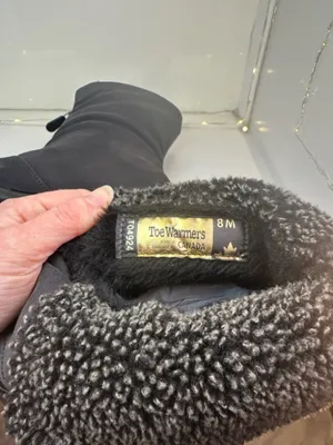 Toe Warmers Black Fleece Lined Front Zip Ankle Winter Boots Women's Size 8 thumbnail 11