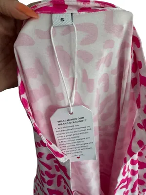 MADE WITH LOVE Pink White Animal Print Maxi Dress Size Small NEW NWT thumbnail 4