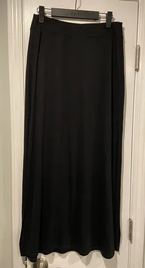 Joe B Size L Black Pull On High Double Slit Stretchy Flowy Maci Skirt thumbnail 1