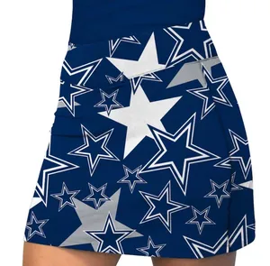 Loudmouth x Dallas Cowboys Navy/Silver Active Star Mini Skirt Size 16. thumbnail 1