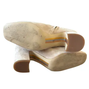 Sam Edelman Fawn Square Toe High Heel Booties Sz 11 Warm‎ Oat Suede Chic thumbnail 4
