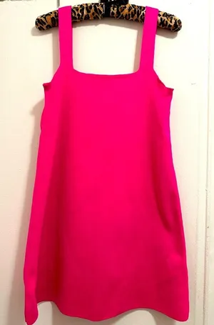 Zara Hot Pink 70s Mini Dress Medium perfect for spring! thumbnail 1