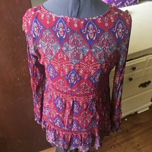 Patrons of Peace whimsical babydoll boho top thumbnail 2