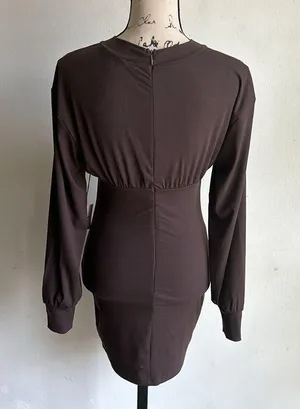 X Revolve Tina Ribbed Underwire Chocolate Brown Dress Size Small NWT thumbnail 9