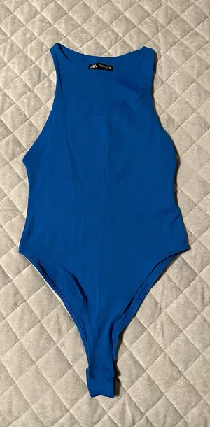 ZARA Blue Tank Bodysuit thumbnail 1