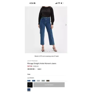 Levis Premium Ribcage Straight Ankle Jeans Blue W29 L27 High Rise Button Fly thumbnail 4
