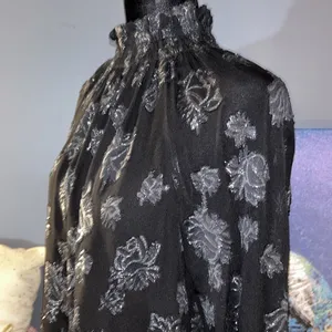 Size 4 Black Metallic High Neck Blouse thumbnail 7