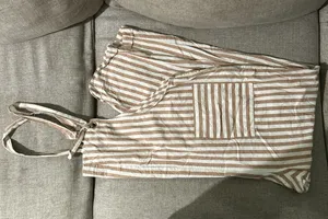 Striped Overall Almost Famous Jumpsuit thumbnail 1