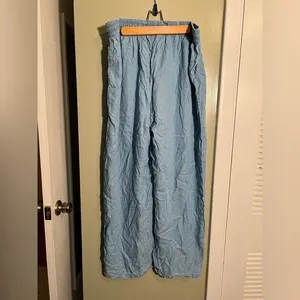 Club Z Collection Women's Wide Leg Pant Chambray Blue Pull On 100% Tencel thumbnail 6