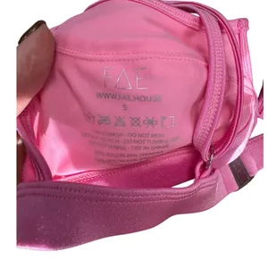 FAE Pink Metallic V Wire Front Bikini Top Swimwear Women's‎ Size S NWT thumbnail 3