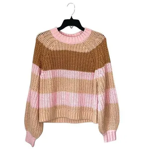 Finders Keepers Womens Mariposa Crew Neck Knit Pullover Sweater Multicolor Large thumbnail 2