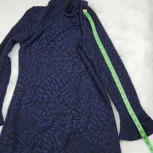 Anthropologie Hutch Michaela dress‎ long sleeve mock neck black navy blue M thumbnail 8