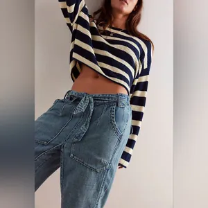 Free People We The Free Glitch Dropped Pull-On Jeans Size S thumbnail 5