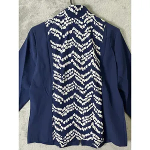 Chicos Zenergy Neema Print Blocked Jacket Midnight Navy Athleisure Size 1 8/10 M thumbnail 7