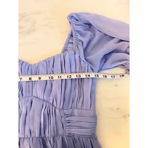 Abercrombie & Fitch Periwinkle Blue Pleated Smocked Puff Sleeve Mini Dress M thumbnail 8