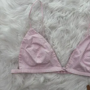 Skims Cotton Poplin Triangle Bralette Cherry Blossom Stripe XL thumbnail 4