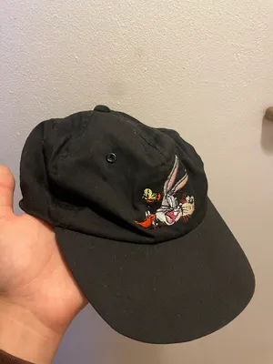 Looney Tunes Vintage 90s taz & Tweety Bird Snapback Hat Black , Clean thumbnail 6