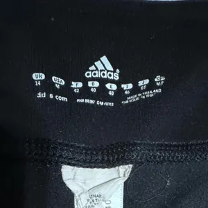 Adidas Athletic Capri Leggings med Black Workout Gym Crop pants wk2 thumbnail 7