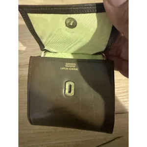 Vtg Princess Gardner Kiss Lock Leather Argyle Brown 3.5 In Wallet Bi Fold Coin thumbnail 5