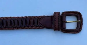VTG Women’s Belt Brown Leather Braided Small thumbnail 3