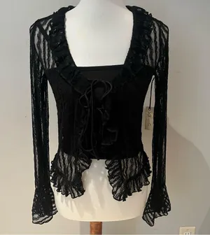 Liberty Love | Lace up See Through Top thumbnail 1